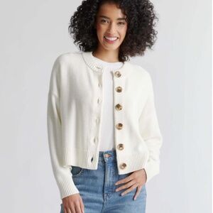 Quince 100% Organic Cotton Cropped Cardigan